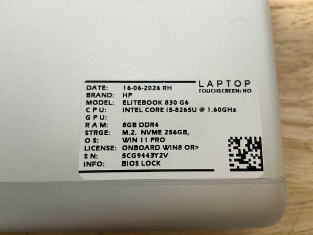 Hp elitebook 830 g6 laptop (4x) - afbeelding 5 van  6