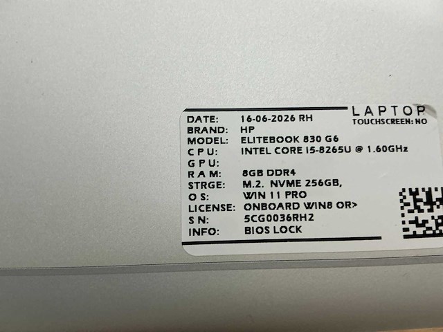 Hp elitebook 830 g6 laptop (5x) - afbeelding 9 van  11