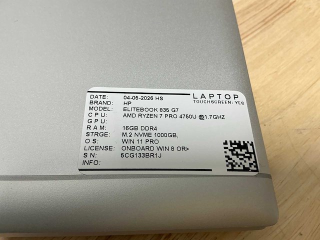 Hp elitebook 835 g7 laptop - afbeelding 2 van  9