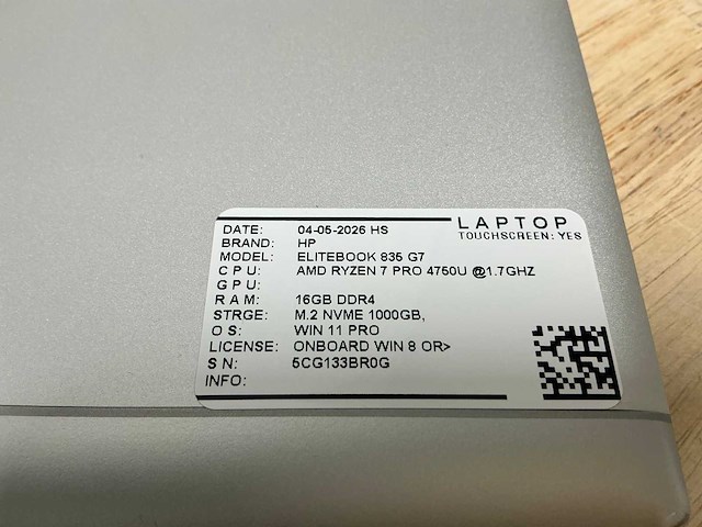 Hp elitebook 835 g7 laptop - afbeelding 3 van  10