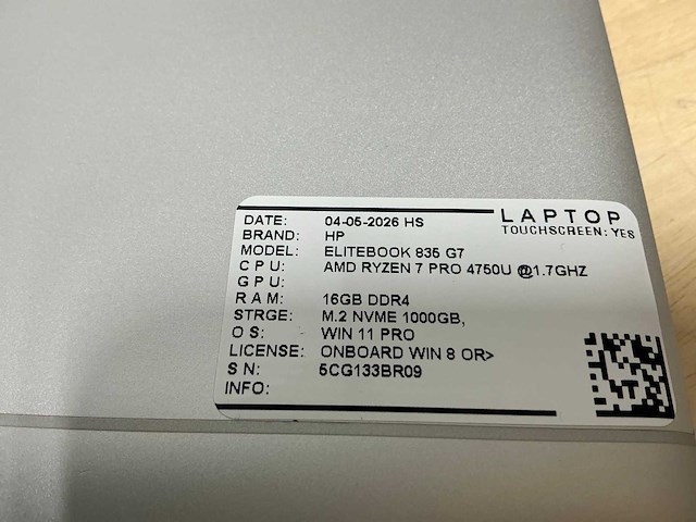 Hp elitebook 835 g7 laptop - afbeelding 2 van  9