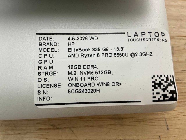 Hp elitebook 835 g8 laptop (2x) - afbeelding 6 van  7