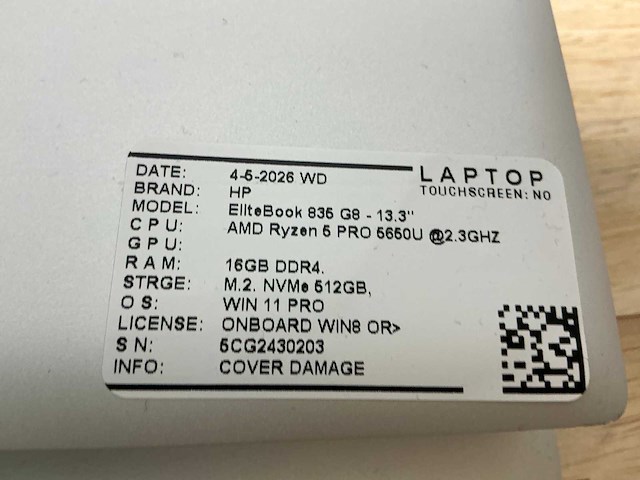 Hp elitebook 835 g8 laptop (2x) - afbeelding 9 van  10