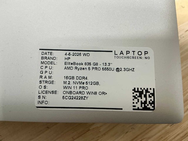 Hp elitebook 835 g8 laptop (2x) - afbeelding 7 van  8