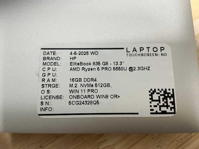 Hp elitebook 835 g8 laptop (2x) - afbeelding 8 van  8
