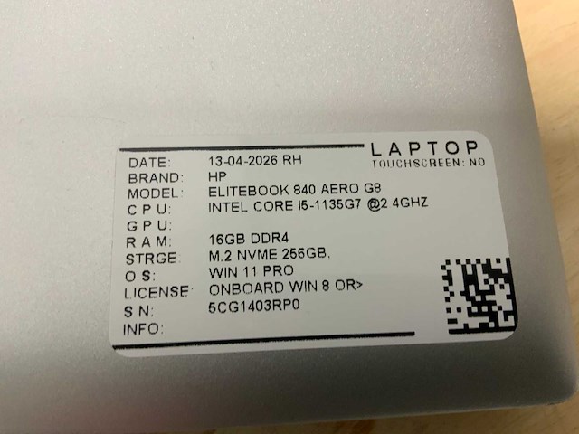 Hp elitebook 840 aero g8 laptop - afbeelding 7 van  7