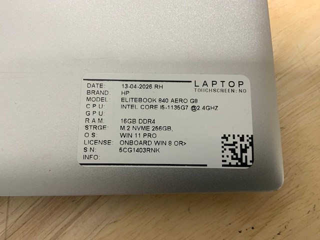 Hp elitebook 840 aero g8 laptop - afbeelding 7 van  7
