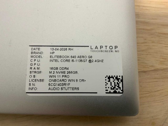 Hp elitebook 840 aero g8 laptop - afbeelding 7 van  7