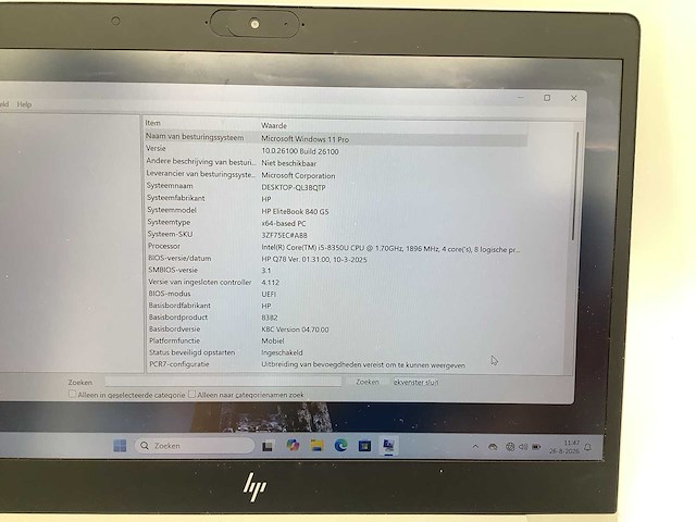 Hp elitebook 840 g5 - i5-8350u - 16gb mem - 256gb nvme ssd laptop - afbeelding 5 van  9