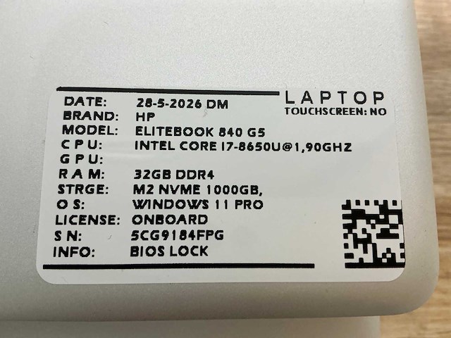 Hp elitebook 840 g5(i7) laptop (3x) - afbeelding 8 van  8
