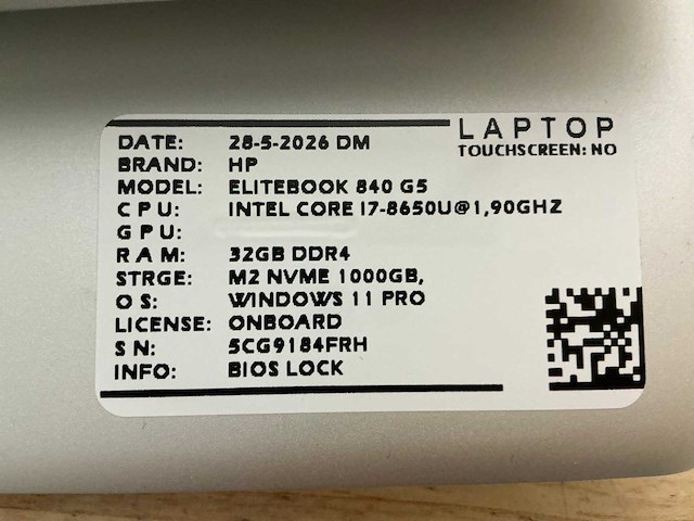 Hp elitebook 840 g5(i7) laptop (3x) - afbeelding 8 van  10