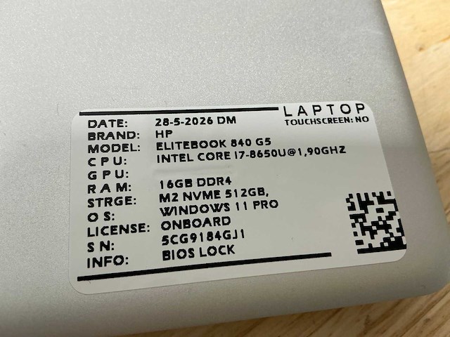 Hp elitebook 840 g5(i7) laptop (3x) - afbeelding 7 van  9