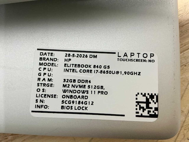 Hp elitebook 840 g5(i7) laptop (3x) - afbeelding 7 van  9