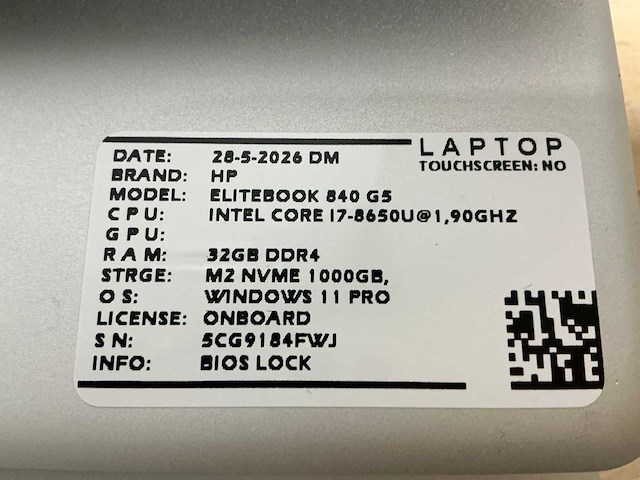 Hp elitebook 840 g5(i7) laptop (3x) - afbeelding 8 van  9