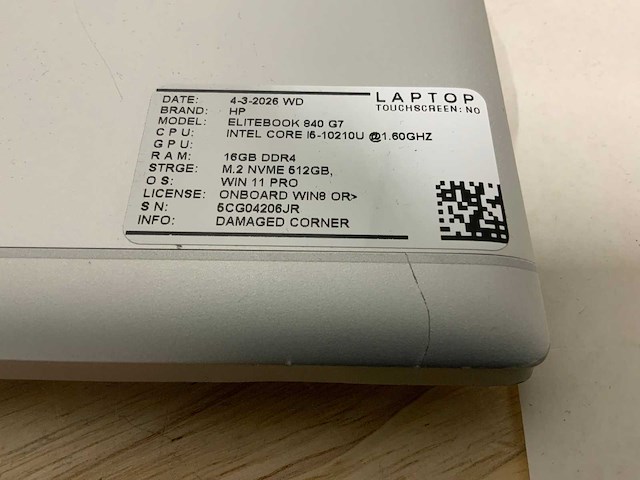 Hp elitebook 840 g7 laptop - afbeelding 3 van  9