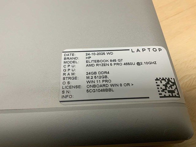 Hp elitebook 845 g7 laptop - afbeelding 2 van  9