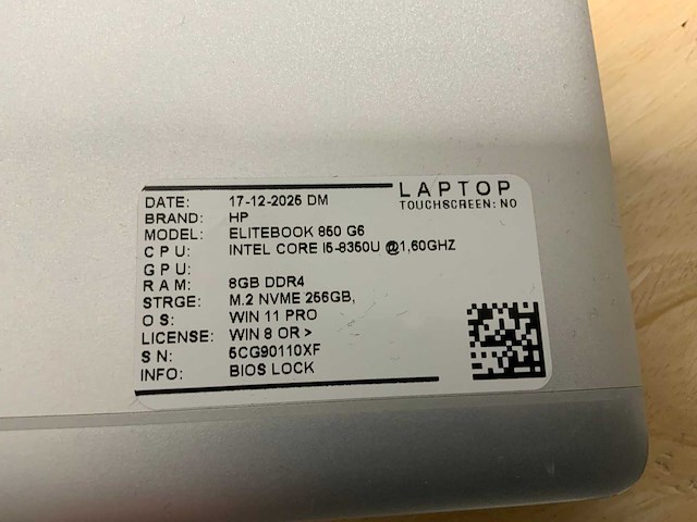 Hp elitebook 850 g6 laptop (2x) - afbeelding 8 van  8
