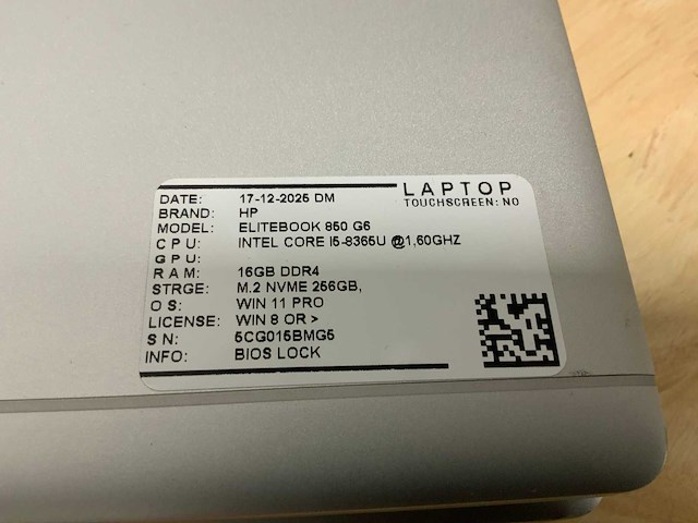 Hp elitebook 850 g6 laptop (2x) - afbeelding 6 van  7