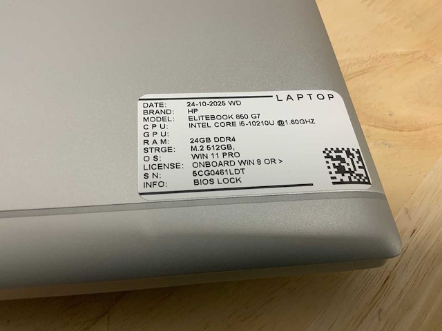 Hp elitebook 850 g7 (i5gen10) laptop - afbeelding 5 van  9