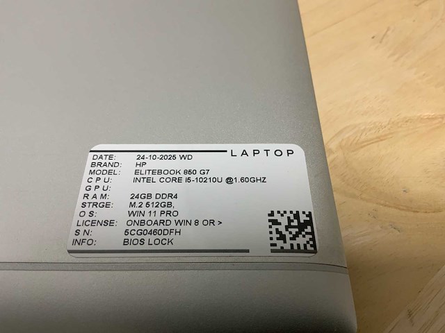 Hp elitebook 850 g7(i5gen10) laptop - afbeelding 3 van  10