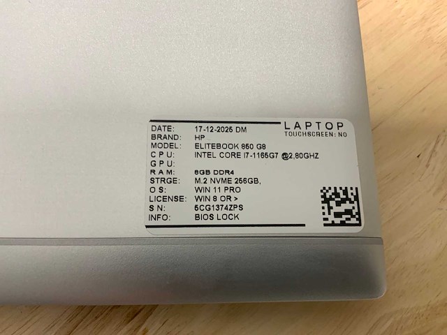 Hp elitebook 850 g8(i7-gen11) laptop - afbeelding 7 van  7