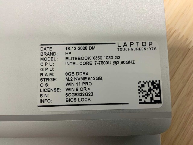 Hp elitebook x360 1030 g2(i7) laptop (2x) - afbeelding 7 van  8