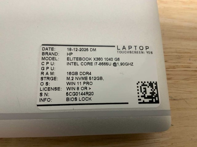 Hp elitebook x360 1040 g6(i7) laptop - afbeelding 9 van  9