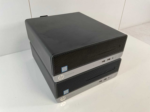 Hp elitedesk 400 g5 sff, core(tm) i5 8th gen, 12 gb ram, 256 gb nvme desktops (2x) - afbeelding 1 van  2