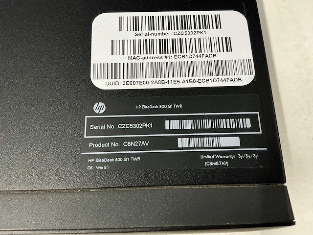 Hp elitedesk 800 g1 tower desktop pc+beeldscherm - afbeelding 4 van  5