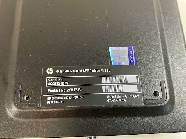 Hp elitedesk 800 g4, core(tm) i5 8th gen, 8 gb ram, 256 gb nvme mini desktops (2x) - afbeelding 2 van  10