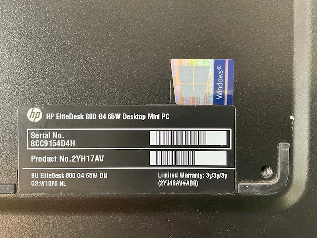 Hp elitedesk 800 g4, core(tm) i5 8th gen, 8 gb ram, 256 gb nvme mini desktops (2x) - afbeelding 7 van  7