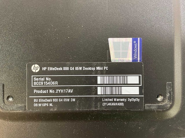 Hp elitedesk 800 g4, core(tm) i5 8th gen, 8 gb ram, 256 gb nvme mini desktops (2x) - afbeelding 5 van  6