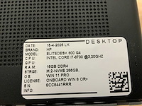 Hp elitedesk 800 g4 mini (i7) desktop (5x) - afbeelding 6 van  8