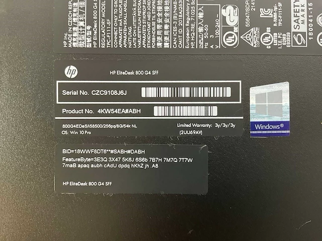 Hp elitedesk 800 g4 sff, core(tm) i5 8th gen, 8 gb ram, 256 gb nvme desktops (2x) - afbeelding 6 van  8