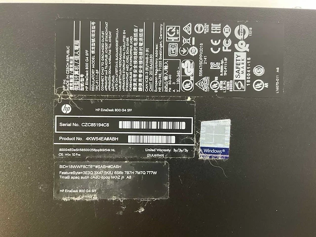 Hp elitedesk 800 g4 sff, core(tm) i5 8th gen, 8 gb ram, 256 gb nvme desktops (2x) - afbeelding 6 van  8