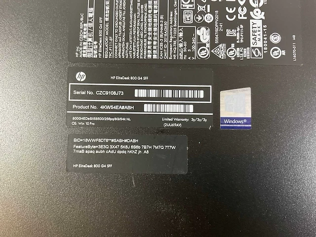 Hp elitedesk 800 g4 sff, core(tm) i5 8th gen, 8 gb ram, 256 gb nvme desktops (2x) - afbeelding 8 van  8