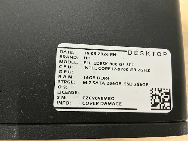 Hp elitedesk 800 g4 sff desktop (2x) - afbeelding 6 van  6