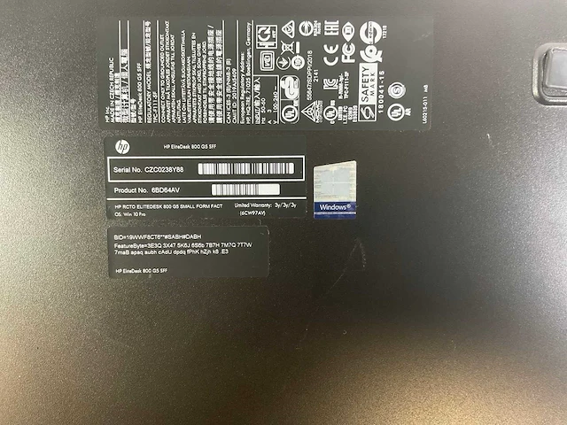 Hp elitedesk 800 g5, core(tm) i5 8th gen, 8 gb ram, 256 gb nvme desktops (2x) - afbeelding 3 van  11