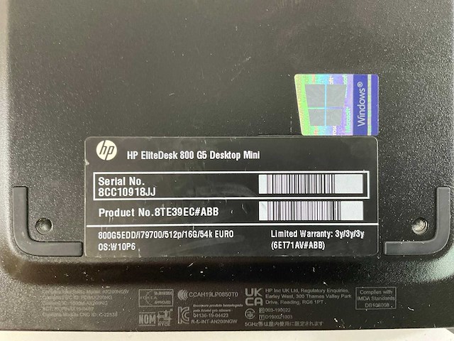 Hp elitedesk 800 g5, core(tm) i7 9th gen, 16 gb ram, 512 gb nvme mini desktop - afbeelding 5 van  5