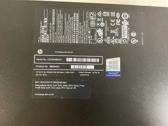 Hp elitedesk 800 g5 sff, core(tm) i3 9th gen, 8 gb ram, 256 gb nvme mini desktops (2x) - afbeelding 6 van  6