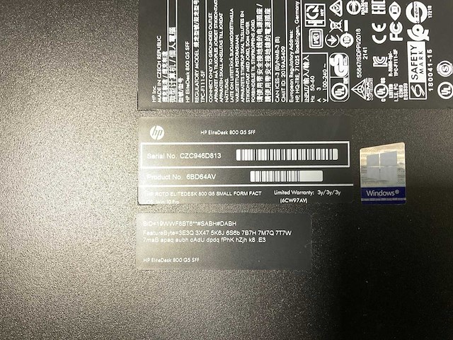 Hp elitedesk 800 g5 sff, core(tm) i3 9th gen, 8 gb ram, 256 gb nvme mini desktops (2x) - afbeelding 5 van  6