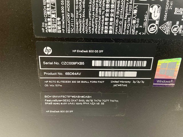 Hp elitedesk 800 g5 sff, core(tm) i5 9th gen, 16 gb ram, 128 gb nvme desktops (2x) - afbeelding 5 van  6
