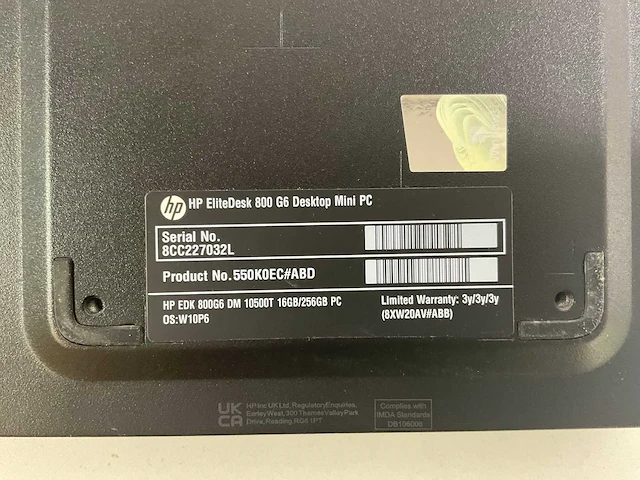Hp elitedesk 800 g6, core(tm) i5 10th gen, 16 gb ram, 256 gb ssd desktops (2x) - afbeelding 7 van  7
