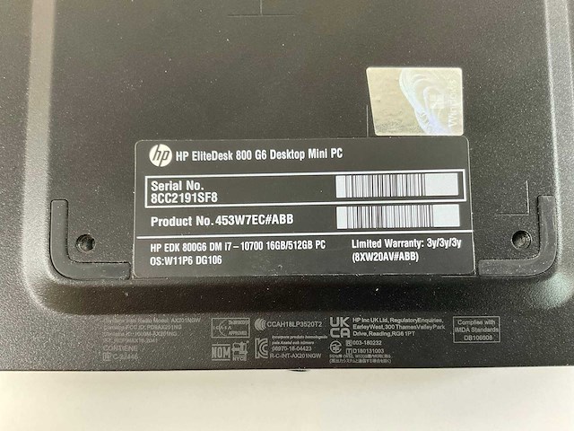 Hp elitedesk 800 g6, core(tm) i7 10th gen, 16 gb ram, 512 gb nvme mini desktop - afbeelding 5 van  5