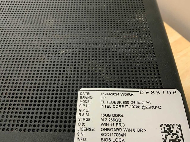 Hp elitedesk 800 g6 mini desktop (4x) - afbeelding 3 van  7