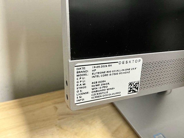 Hp eliteone 800 g3 all-in-one desktop (2x) - afbeelding 4 van  13