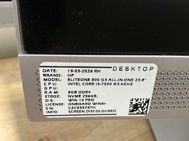 Hp eliteone 800 g3 all-in-one desktop (2x) - afbeelding 4 van  13