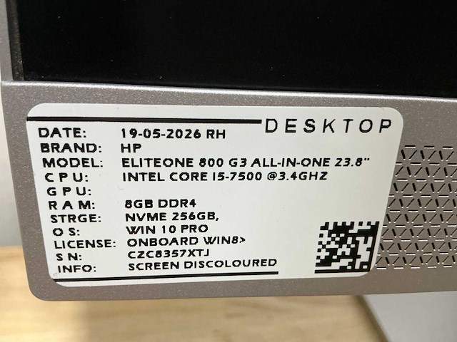 Hp eliteone 800 g3 all-in-one desktop (2x) - afbeelding 5 van  13