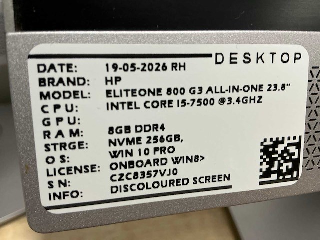 Hp eliteone 800 g3 all-in-one desktop (2x) - afbeelding 5 van  13