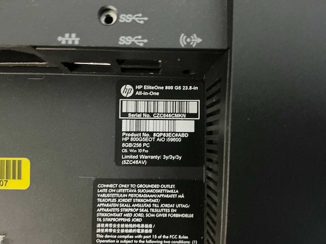 Hp eliteone 800 g5 i5-9600 all in one pc - afbeelding 4 van  5